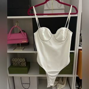 Zara white bodysuit, bridal